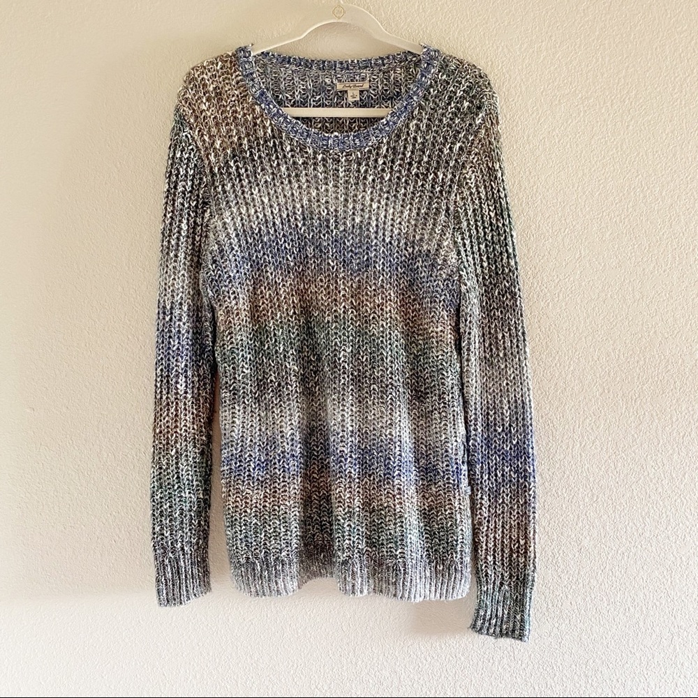 Lucky Brand Sweater Neck Size L Multi Colored